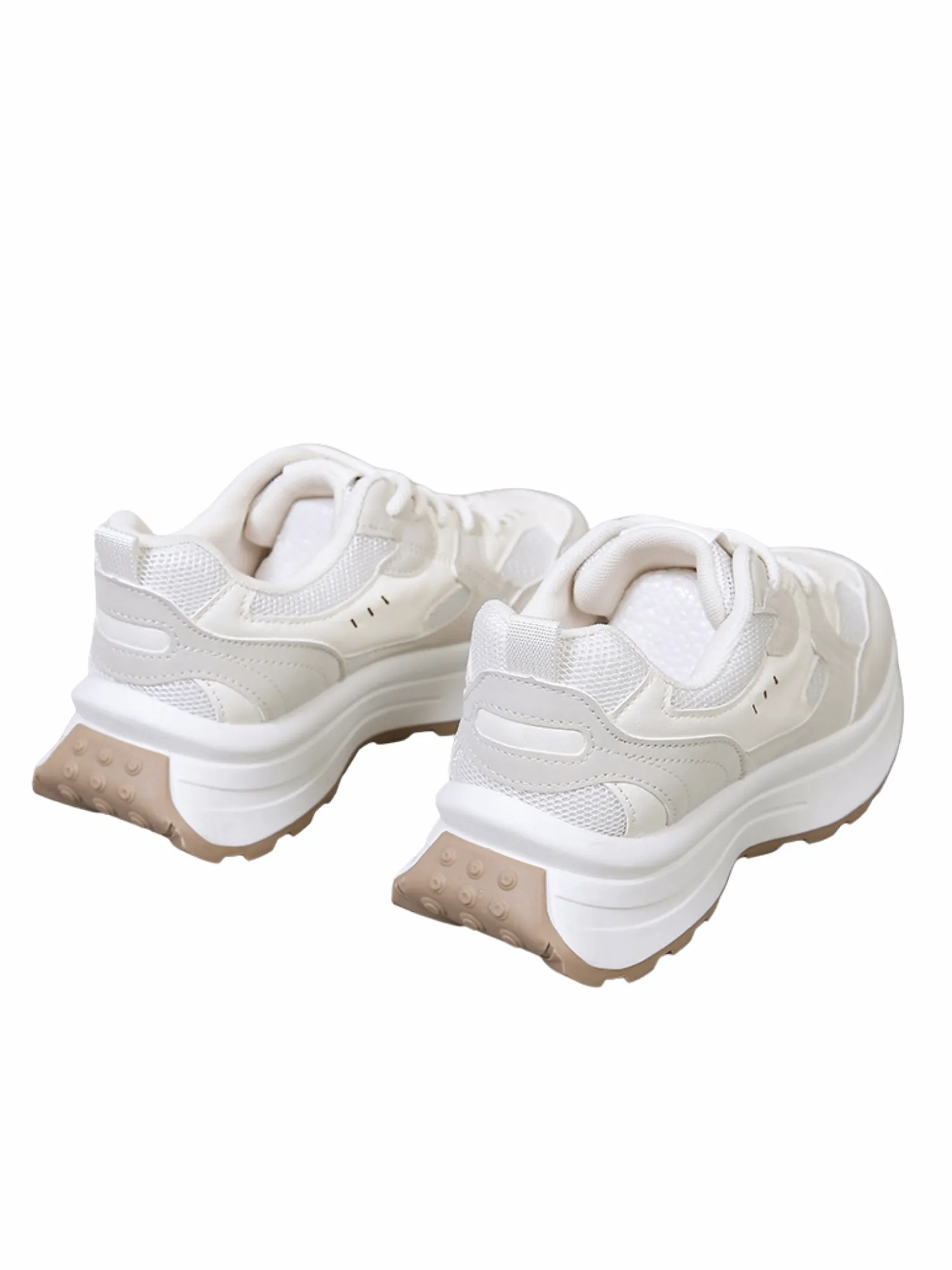Simple Gear Lace-up Sneakers-Pink