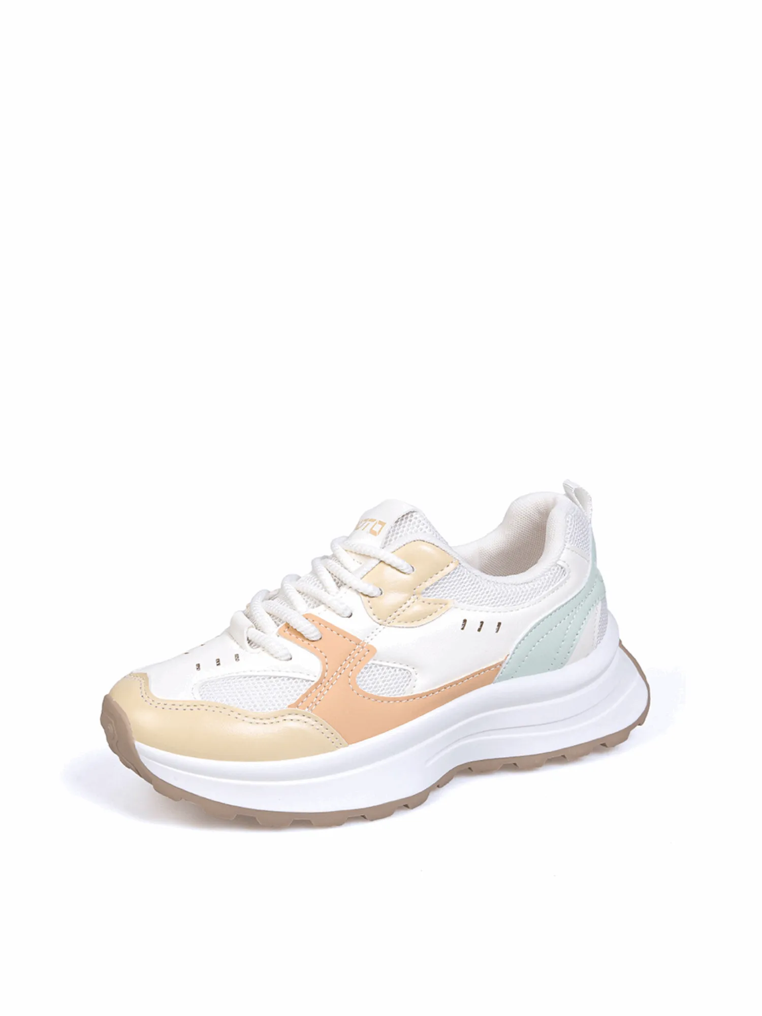 Simple Gear Lace-up Sneakers-Pink