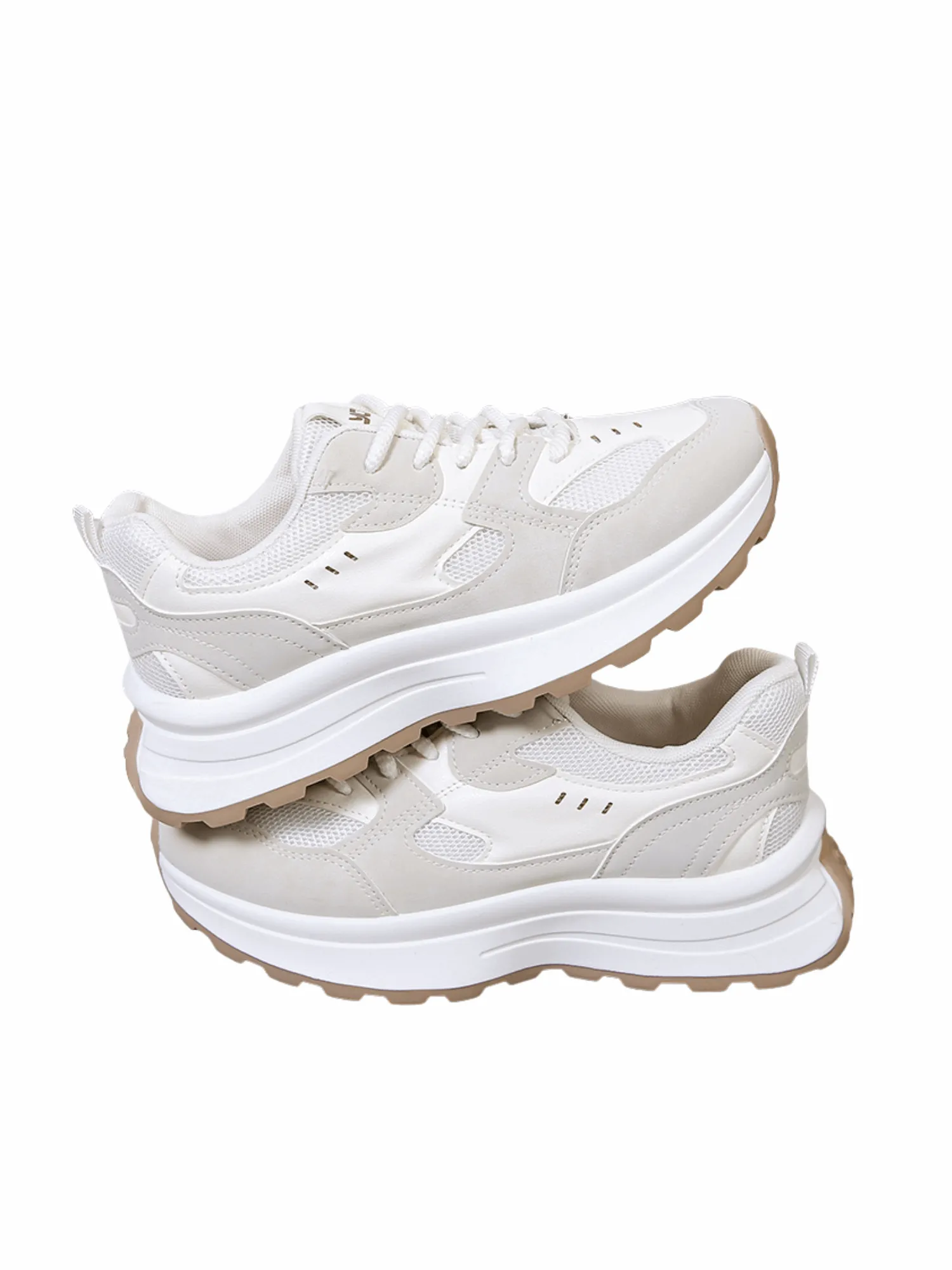 Simple Gear Lace-up Sneakers-Pink