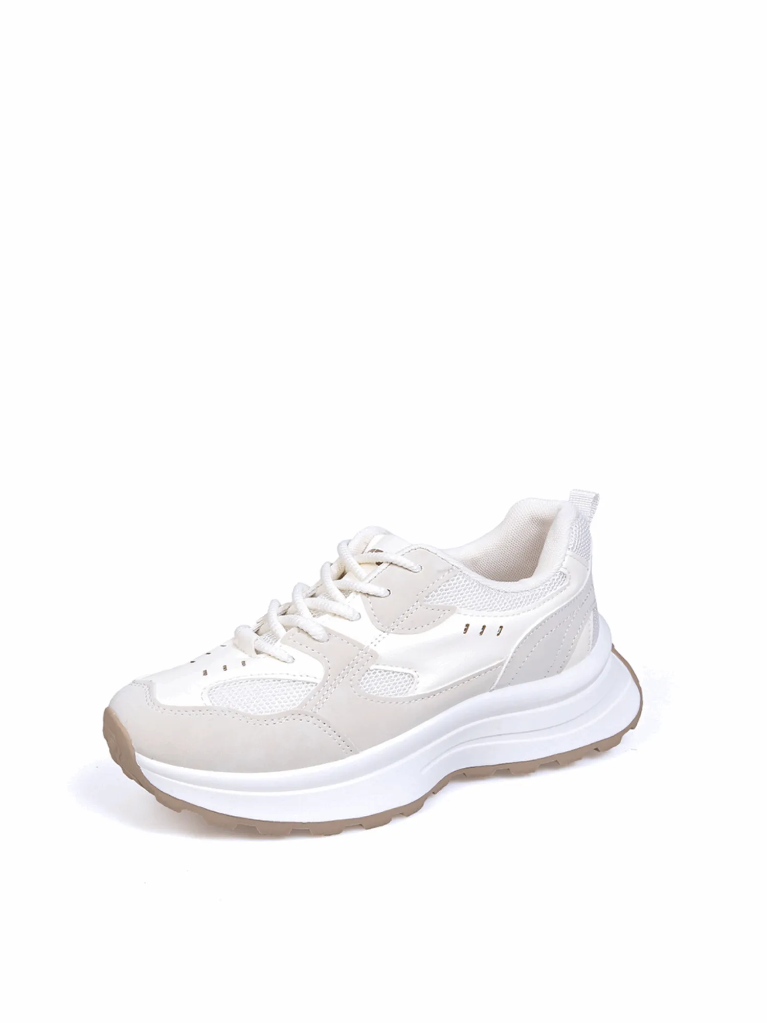 Simple Gear Lace-up Sneakers-Pink