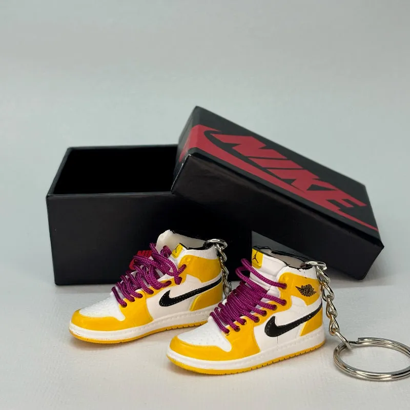 Single Sneaker Keychain - AJ1 Yellow Ochre High With Box