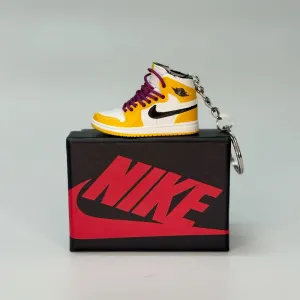 Single Sneaker Keychain - AJ1 Yellow Ochre High With Box