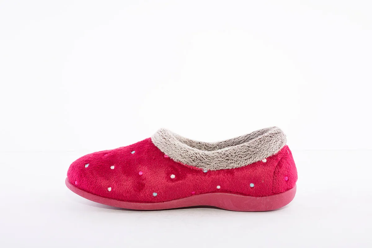 SLEEPERS - LS803BD SOPHIE FULL COLLAR MEMORY FOAM SLIPPER - BURGUNDY VELOUR