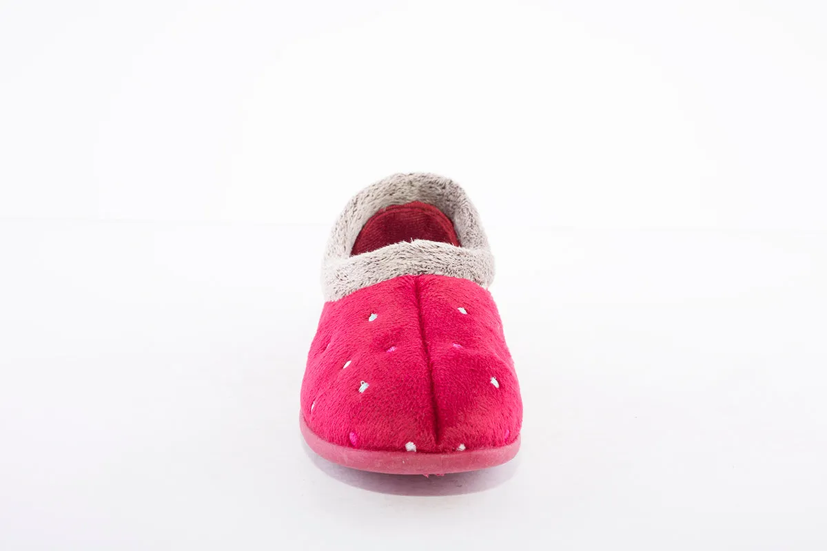 SLEEPERS - LS803BD SOPHIE FULL COLLAR MEMORY FOAM SLIPPER - BURGUNDY VELOUR