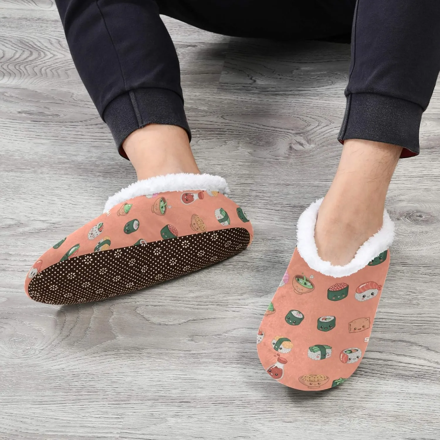 Slipper for Women and Men Fuzzy Memory Foam Soft House Shoes Anti-Skid Sole Coral Fleece House Slipper Beagle Dog On Brown M-XXL