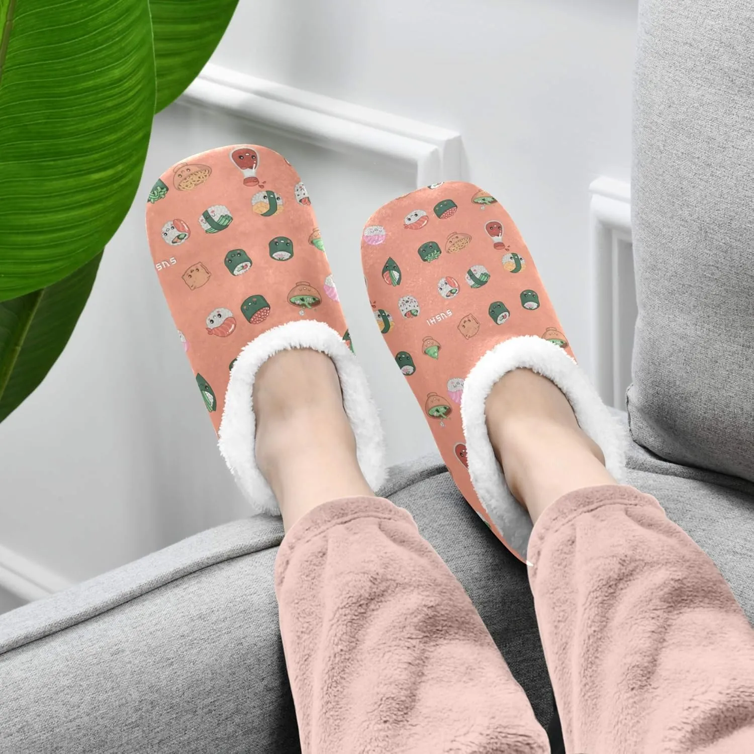 Slipper for Women and Men Fuzzy Memory Foam Soft House Shoes Anti-Skid Sole Coral Fleece House Slipper Beagle Dog On Brown M-XXL