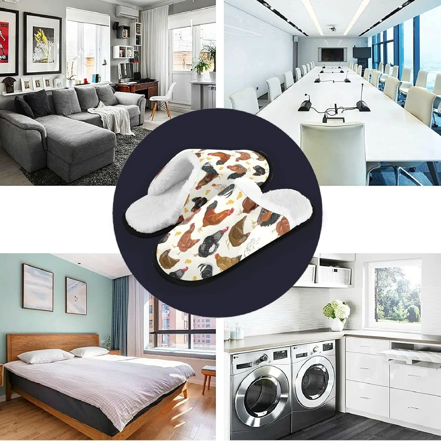 Slippers for Women Men, Memory Foam House Slippers, Non-Slip Indoor Outdoor Winter Bedroom Shoes