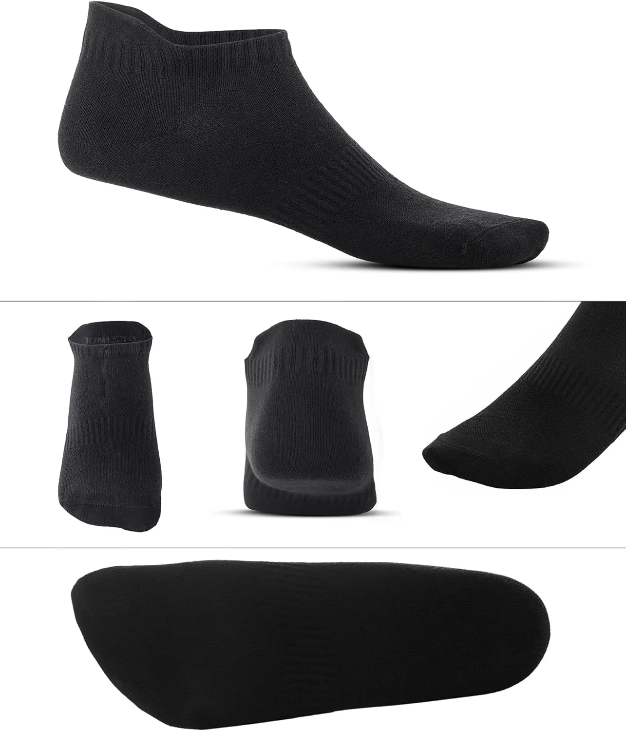 Sneaker Socks – 6-Pair Low-Cut Unisex Sports Socks – Soft Cotton Ankle Socks