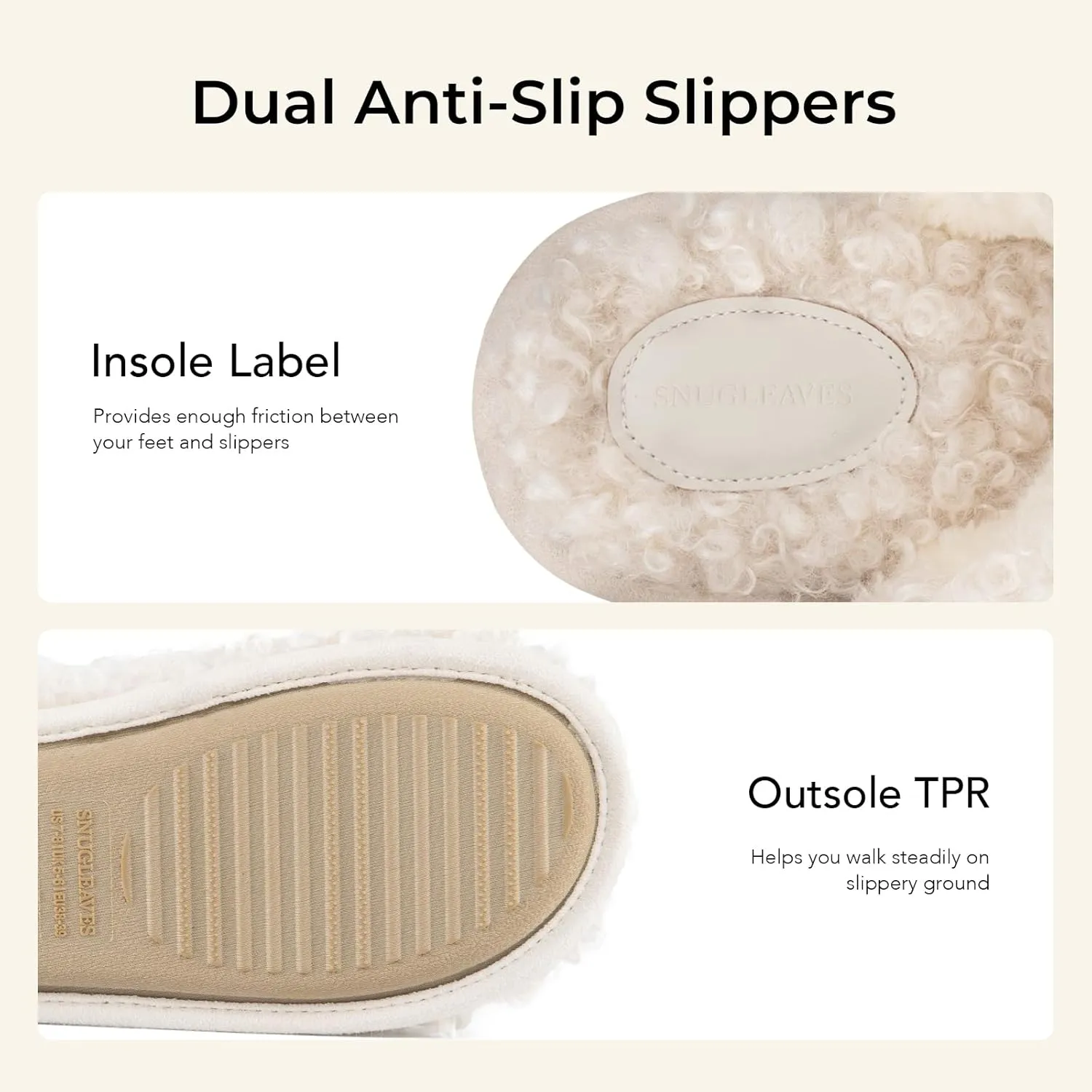Snug Leaves Women's Scuff Slippers Furry Cute Curly Faux Wool Slip-on Indoor Memory Foam House Shoes