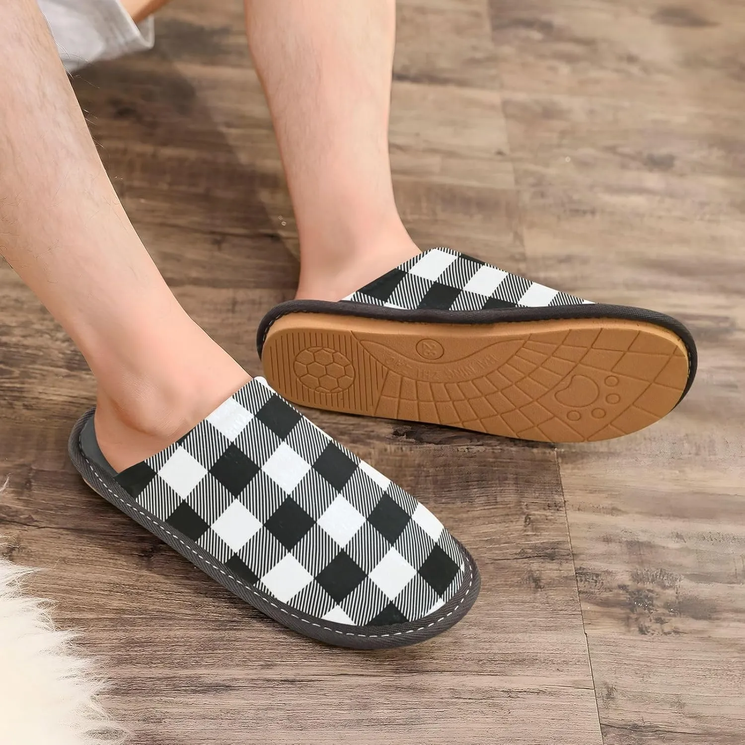 Spa Slippers Indoor House Fuzzy Slippers Soft Memory Foam Non-Slip Home Slipper Winter Shoes For Bedroom Hotel Travel 4-11