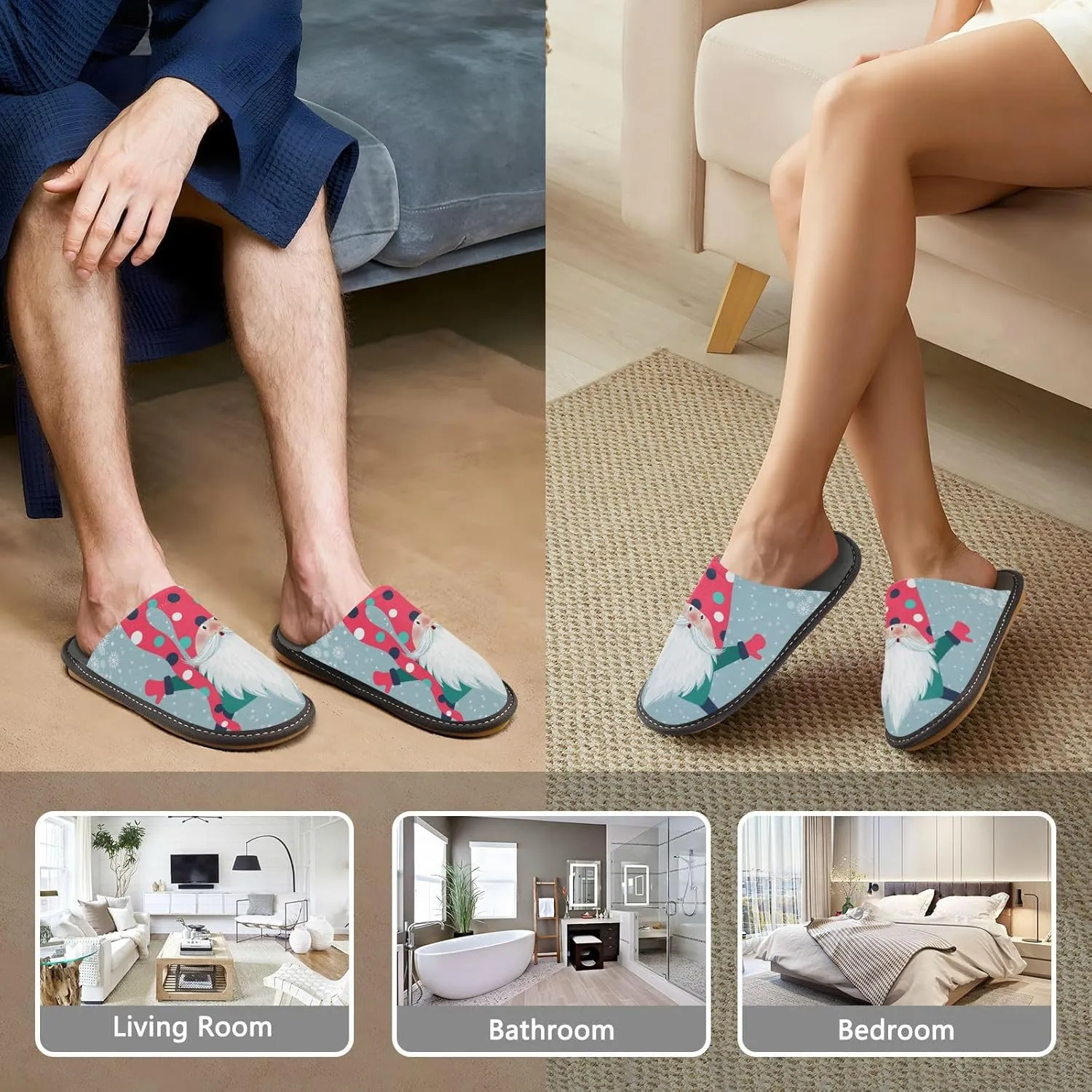 Spa Slippers Indoor House Fuzzy Slippers Soft Memory Foam Non-Slip Home Slipper Winter Shoes For Bedroom Hotel Travel 4-11