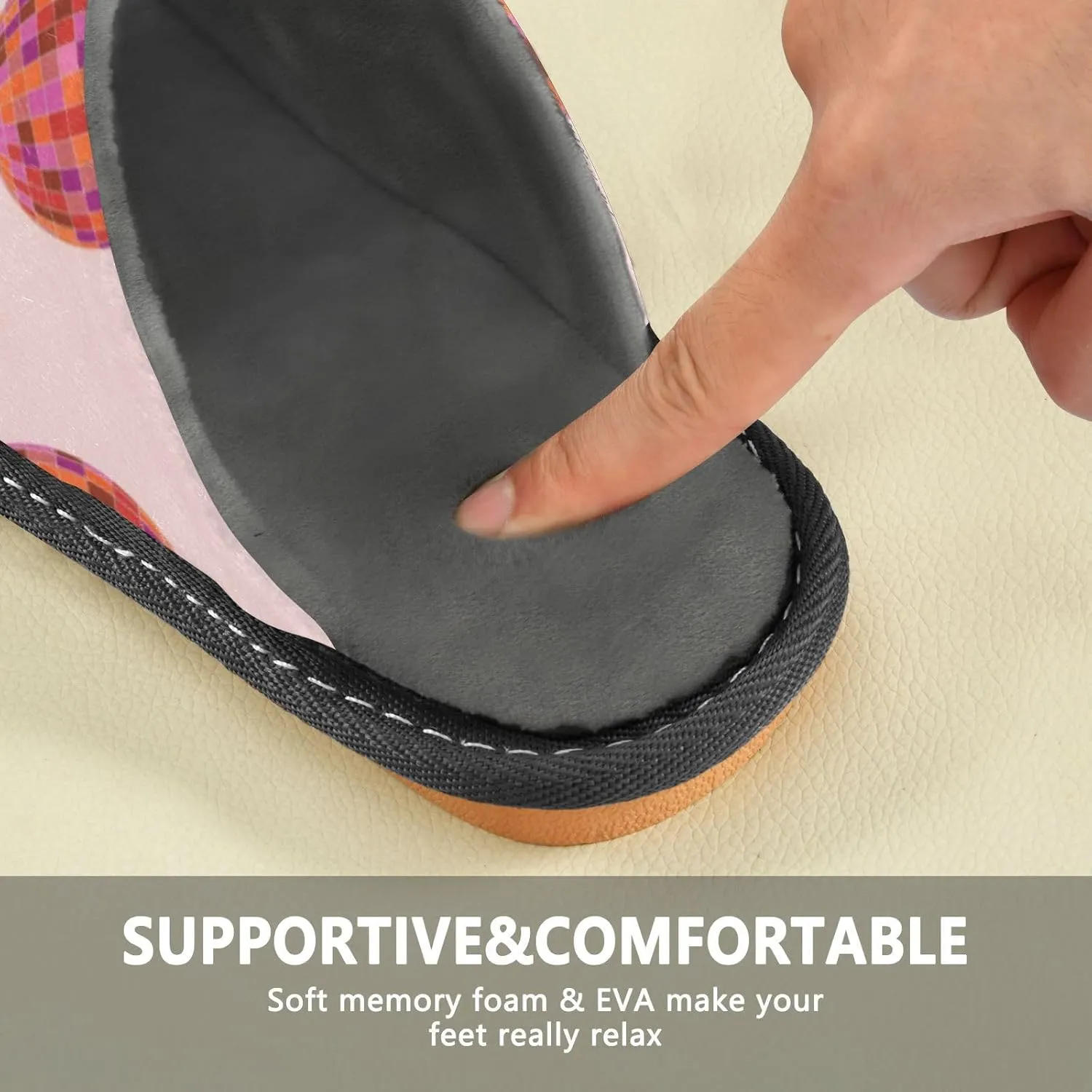 Spa Slippers Indoor House Fuzzy Slippers Soft Memory Foam Non-Slip Home Slipper Winter Shoes For Bedroom Hotel Travel 4-11
