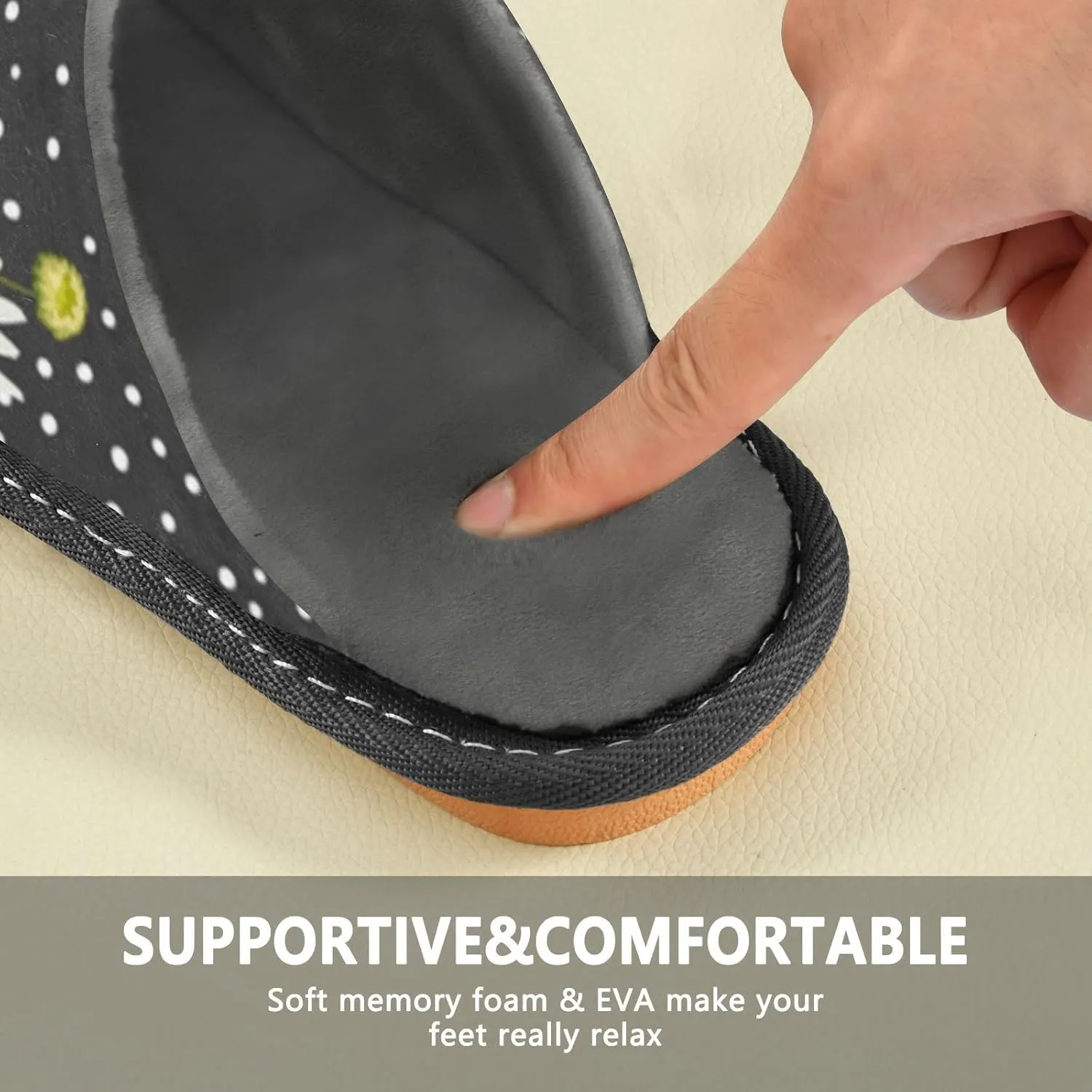 Spa Slippers Indoor House Fuzzy Slippers Soft Memory Foam Non-Slip Home Slipper Winter Shoes For Bedroom Hotel Travel 4-11