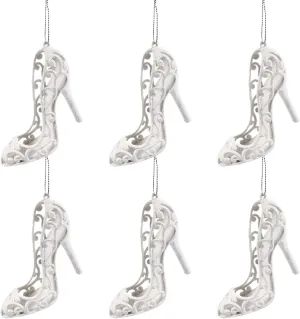 STOBOK 6Pcs High Heel Shoe Pendants, Glass Slipper Decoration High Heel Foam Pendant Christmas Tree Hanging Ornaments for Weddings Birthdays Christmas Tree Decorations