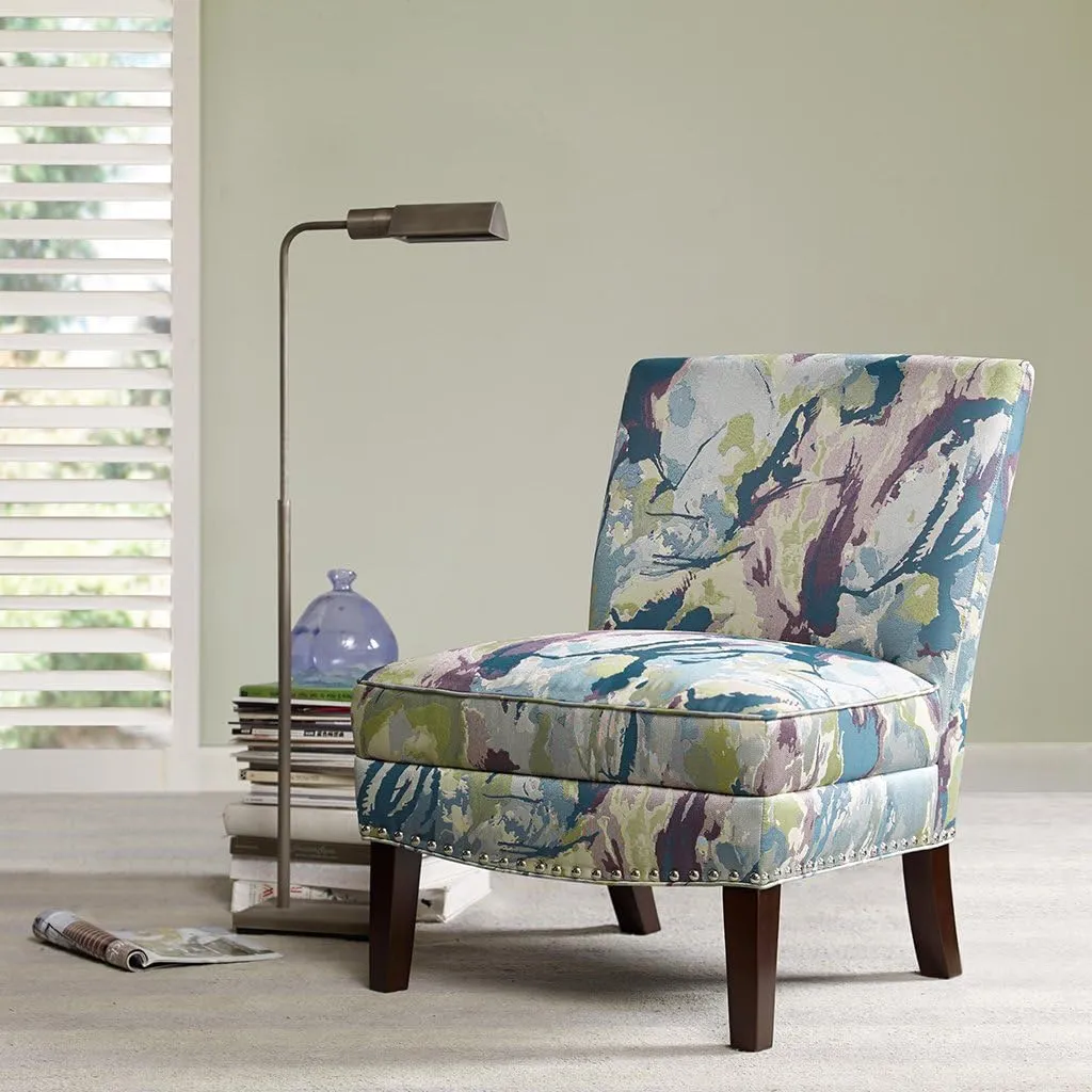 Stylish and Comfortable Slipper Accent Chair with Silver Nail Head Trim, Modern Upholstered Design, Multi-Color