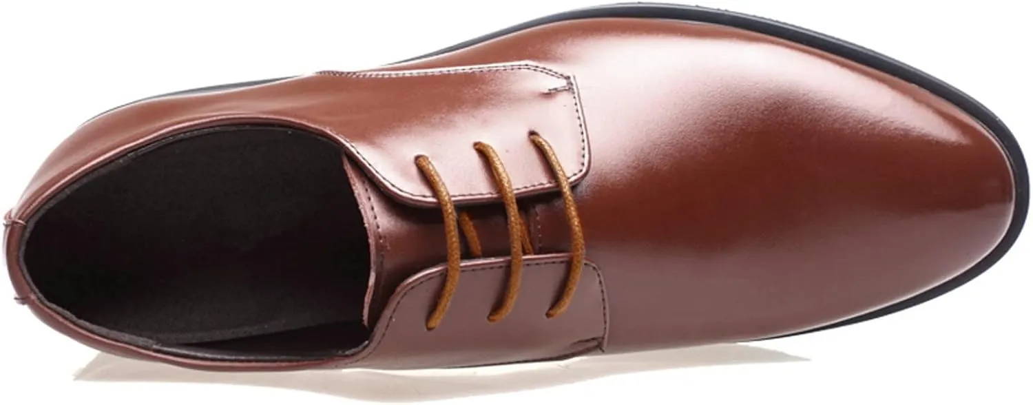 Tan Formal Leather Shoes for Men Color Solid Business Fashion Summer Style Shoes Leather Men's Leisure Breathable Men's Leather Shoes Men's Dress Oxfords Breathable Mesh Shoes
