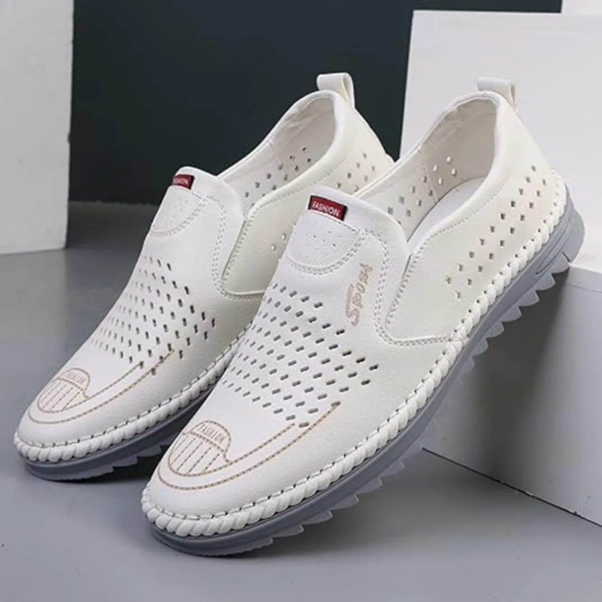 TangDao Men’s Loafers, Leather Slip On Moccasins Penny Loafers, Breathable Driving Walking Lightweight Casual Shoes