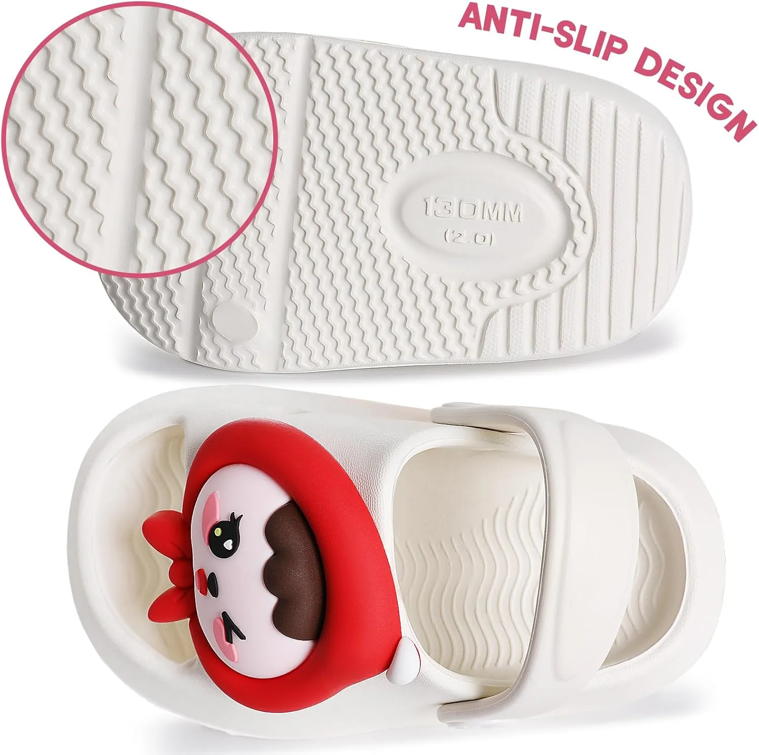techcity Toddler Little Kids Slide Sandals Cute Summer Shower Beach Pool Slippers Thick Sole Slip On Sandals Water Shoes with Backstrap Boys Girls Clogs