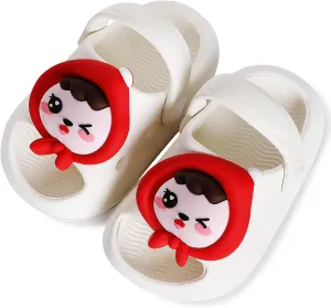 techcity Toddler Little Kids Slide Sandals Cute Summer Shower Beach Pool Slippers Thick Sole Slip On Sandals Water Shoes with Backstrap Boys Girls Clogs