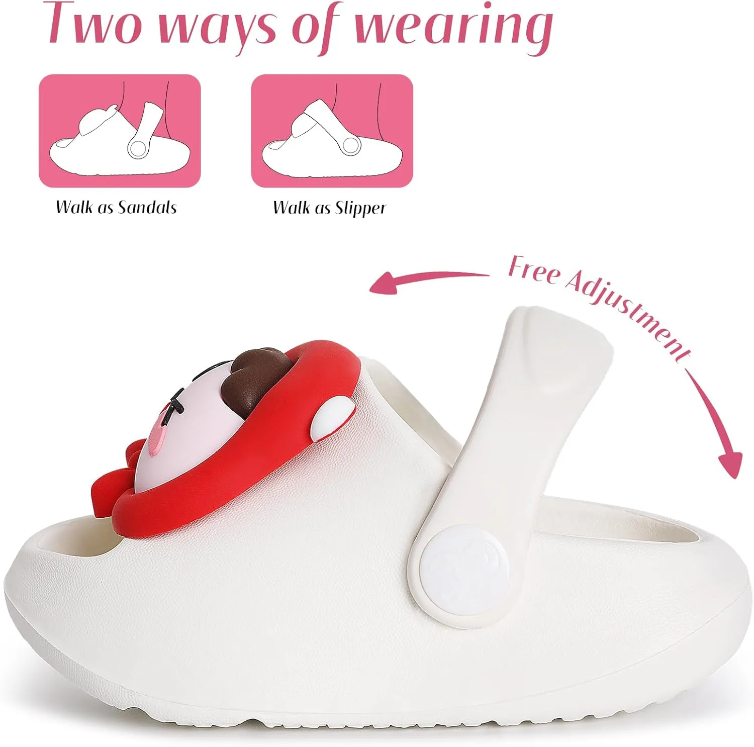 techcity Toddler Little Kids Slide Sandals Cute Summer Shower Beach Pool Slippers Thick Sole Slip On Sandals Water Shoes with Backstrap Boys Girls Clogs