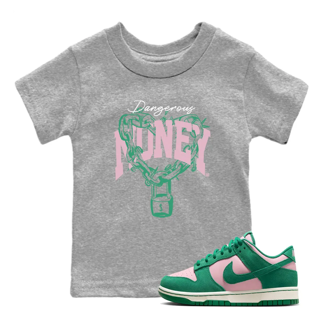 Tees Thanksgiving sale Sneaker Kids SNRT Dunk Malachite Top choice - Medium Money Pink Soft Dangerous
