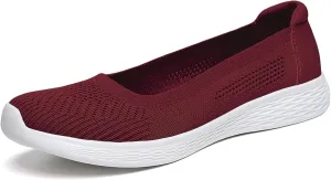 TIOSEBON Women's Comfortable Loafer Flat Foam Mesh Slip-On Walking Shoes