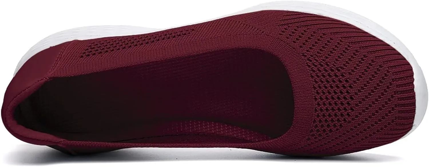 TIOSEBON Women's Comfortable Loafer Flat Foam Mesh Slip-On Walking Shoes