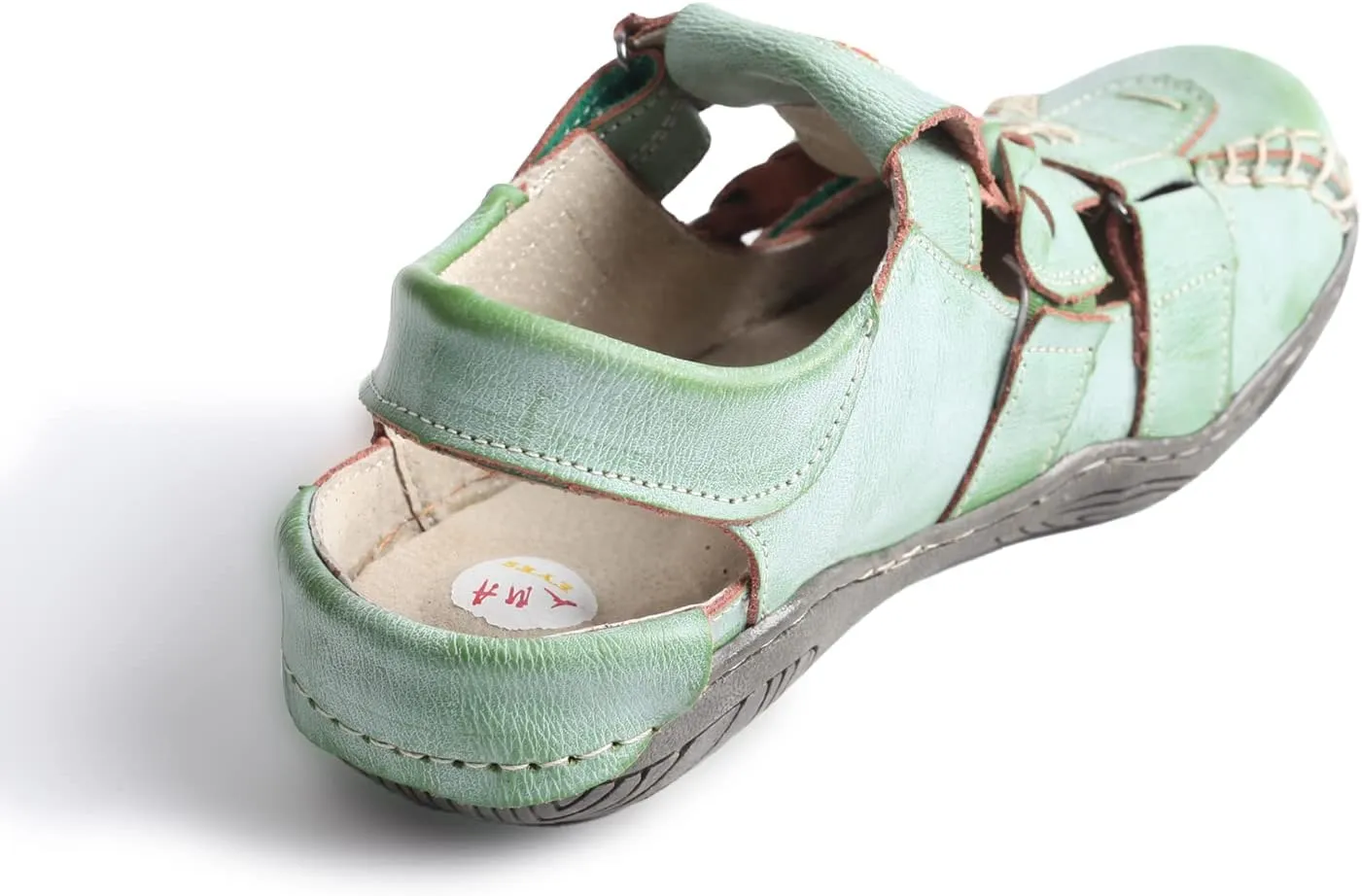 TMA EYES Women's Braided Closed-Toe Leather Sandal