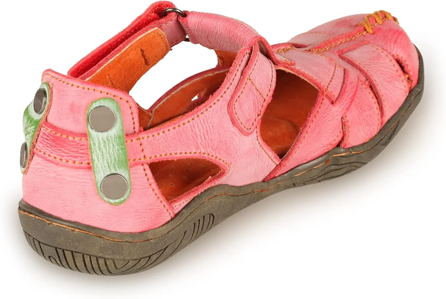 TMA EYES Women's Cross Leather and Hand Stitching Upper Casual Sandal for Outdoor