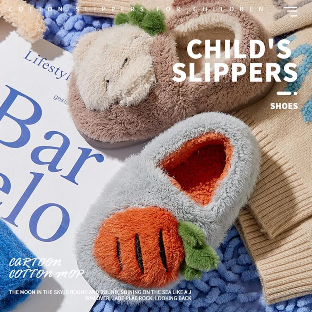 Toddler Boys Girls House Slippers Kids Cute Slippers witjh Memory Foam Plush Warm Winter House Shoes Non Slip for Indoor and Outdoor