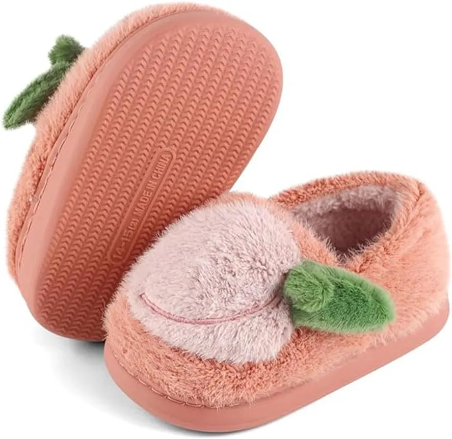 Toddler Boys Girls House Slippers Kids Cute Slippers witjh Memory Foam Plush Warm Winter House Shoes Non Slip for Indoor and Outdoor