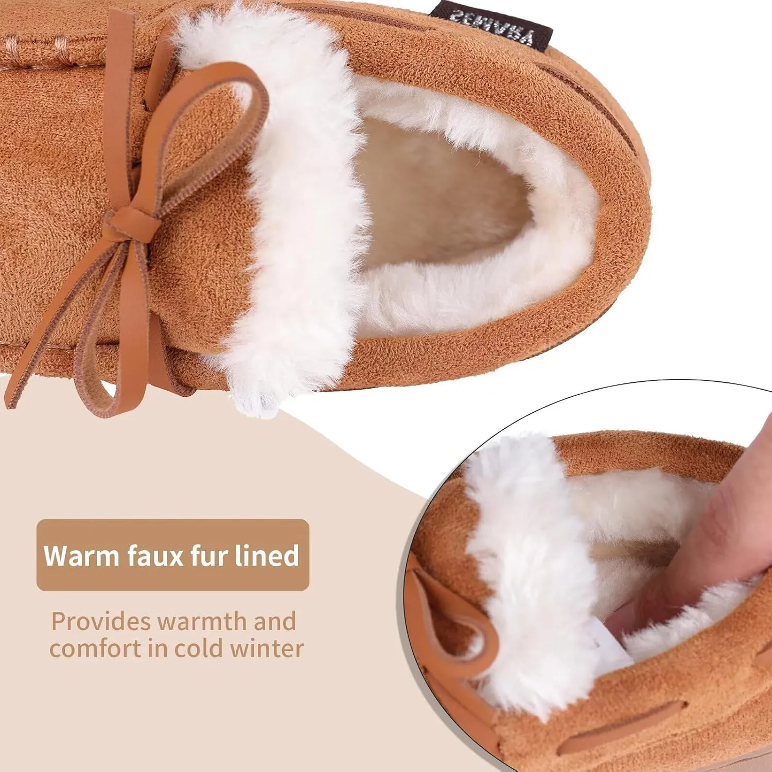 Toddler Kids' Moccasin House Shoe with Indoor Outdoor Memory Foam Sole Protection Slipper U722WLFX-0914