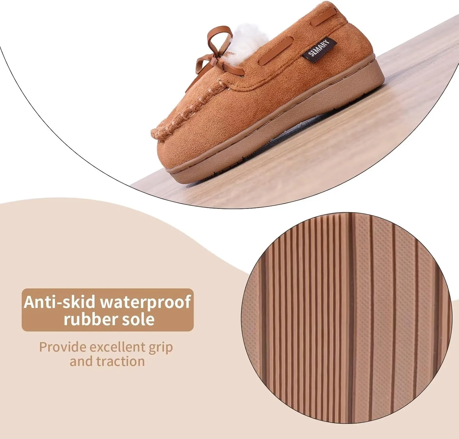 Toddler Kids' Moccasin House Shoe with Indoor Outdoor Memory Foam Sole Protection Slipper U722WLFX-0914