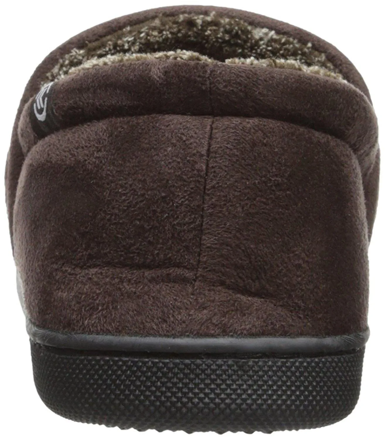 Totes Men's Microsuede A-Line Slip-On Slipper with Plush Tweed Lining