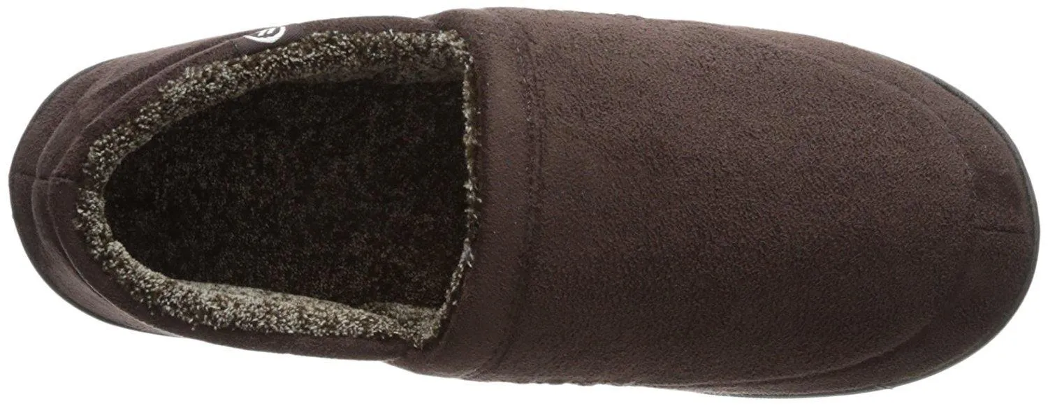 Totes Men's Microsuede A-Line Slip-On Slipper with Plush Tweed Lining