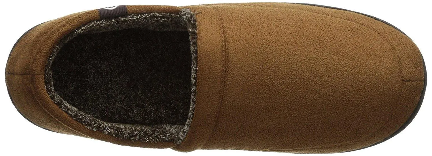 Totes Men's Microsuede A-Line Slip-On Slipper with Plush Tweed Lining