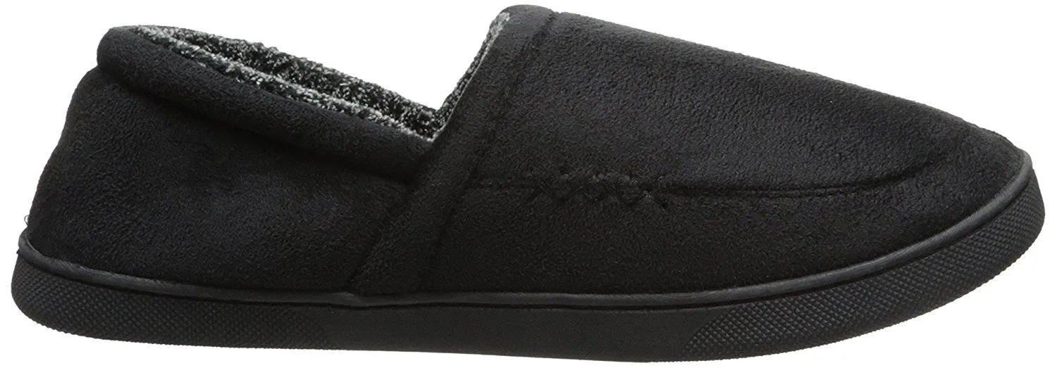 Totes Men's Microsuede A-Line Slip-On Slipper with Plush Tweed Lining