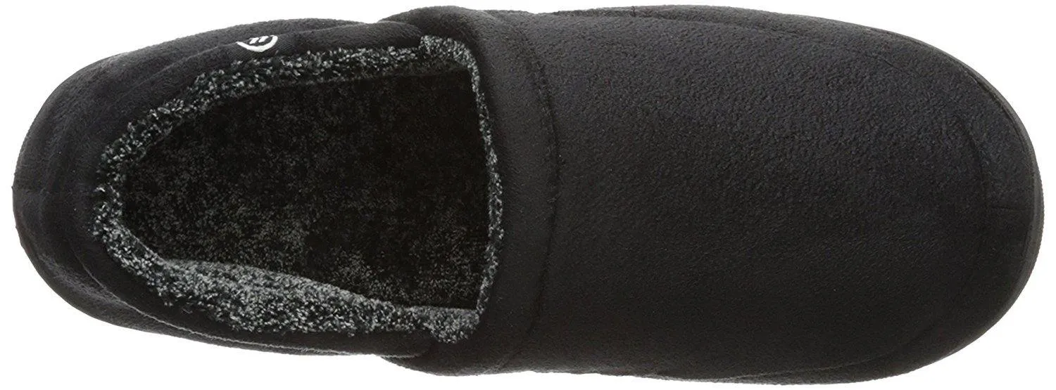 Totes Men's Microsuede A-Line Slip-On Slipper with Plush Tweed Lining
