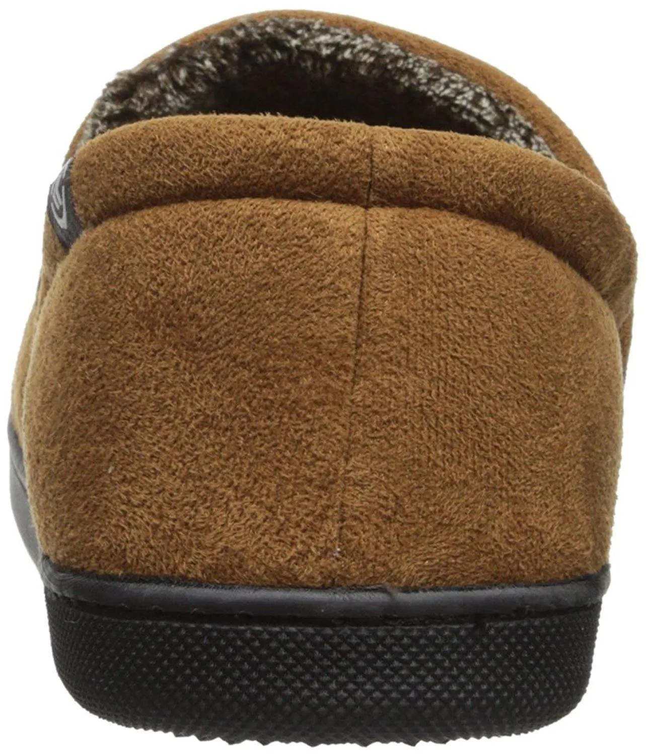 Totes Men's Microsuede A-Line Slip-On Slipper with Plush Tweed Lining