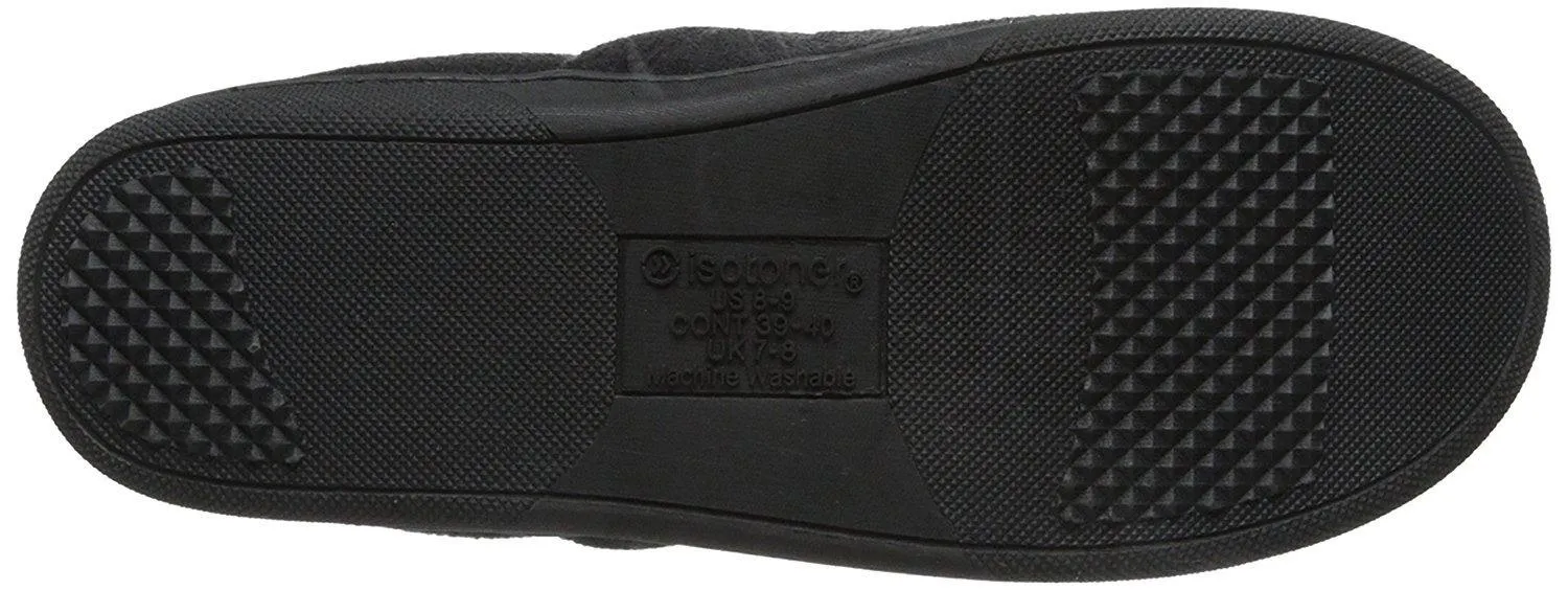 Totes Men's Microsuede A-Line Slip-On Slipper with Plush Tweed Lining