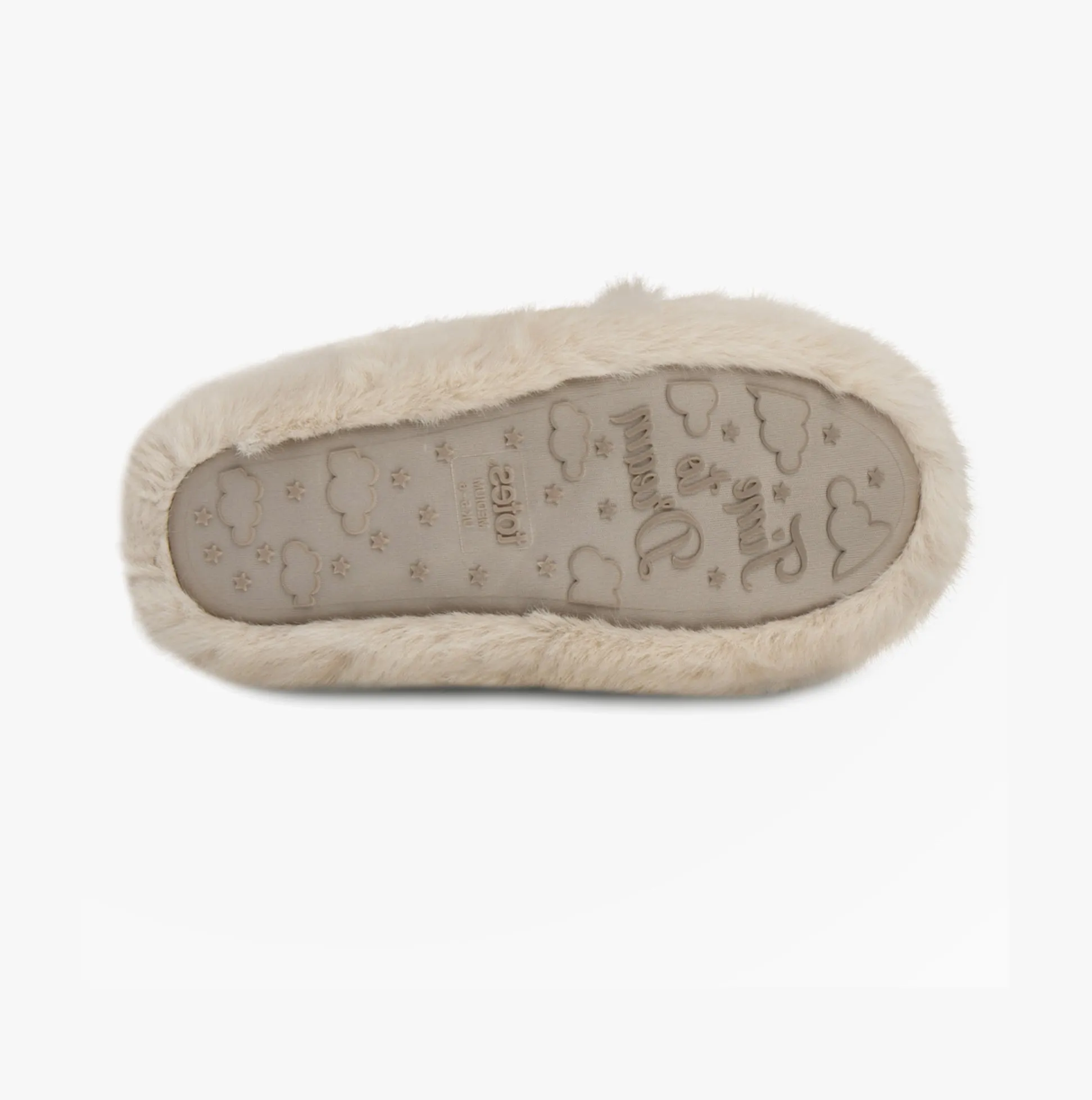 Totes Toasties NOVELTY Full Back Slippers Womens Cream