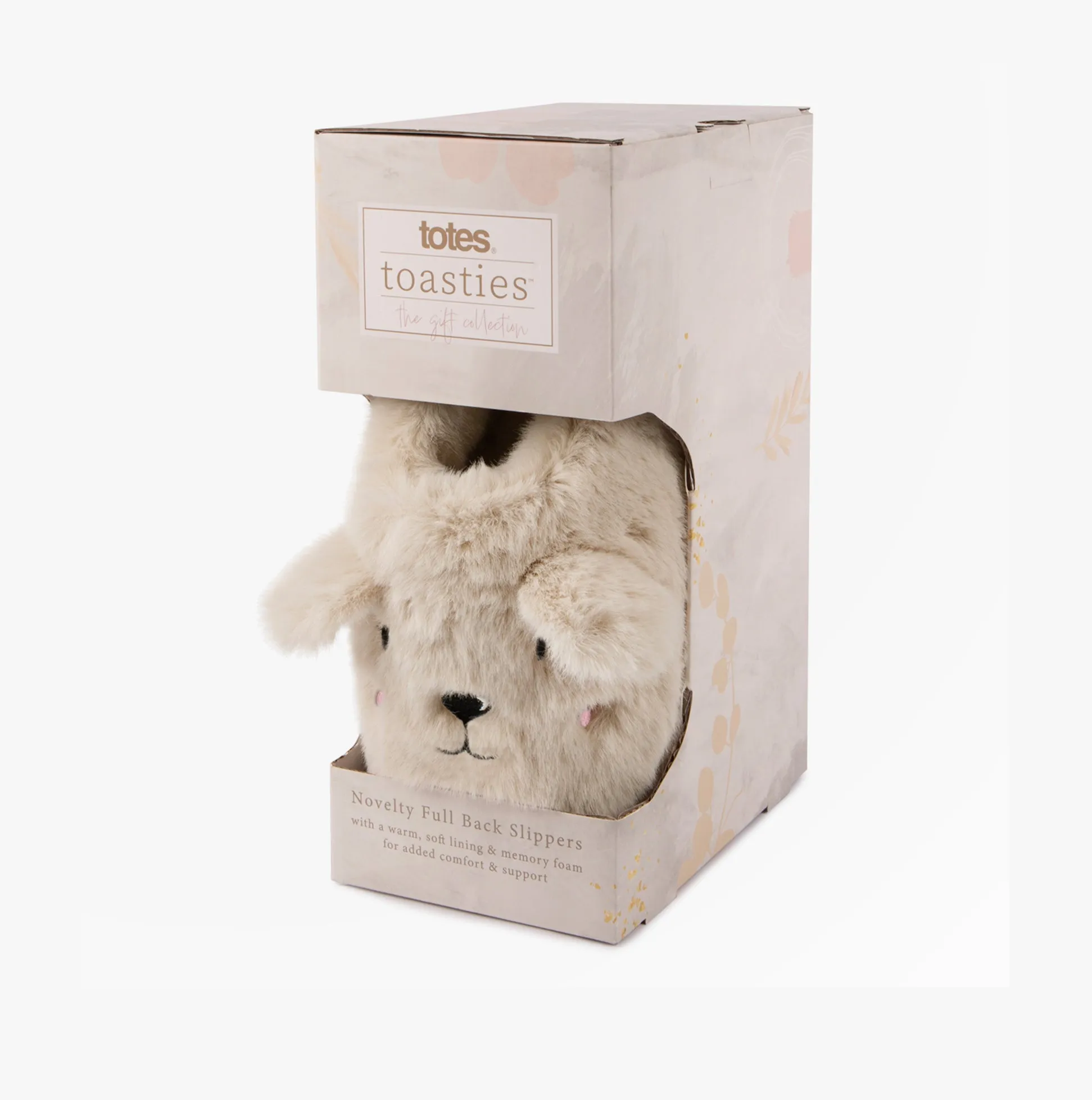 Totes Toasties NOVELTY Full Back Slippers Womens Cream