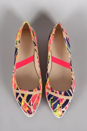 Trendy Flat Intelligent On Neon Loafer Abstract Slip Paint Print
