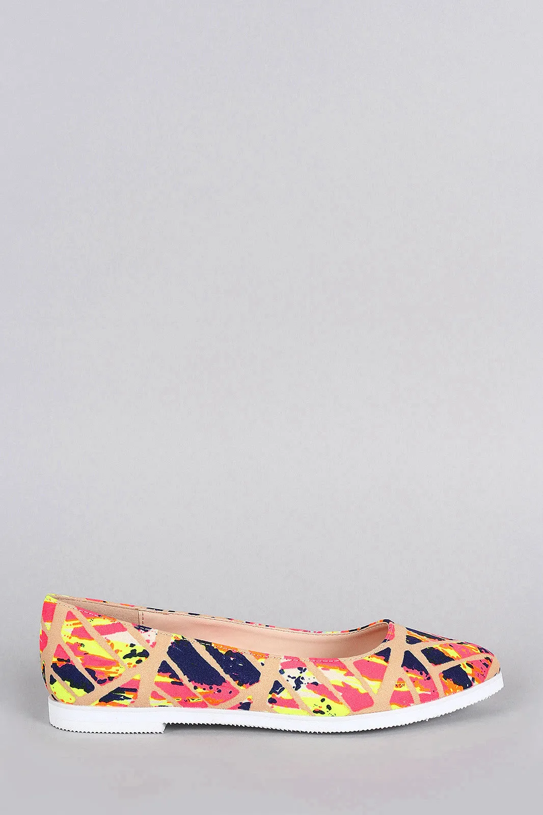 Trendy Flat Intelligent On Neon Loafer Abstract Slip Paint Print