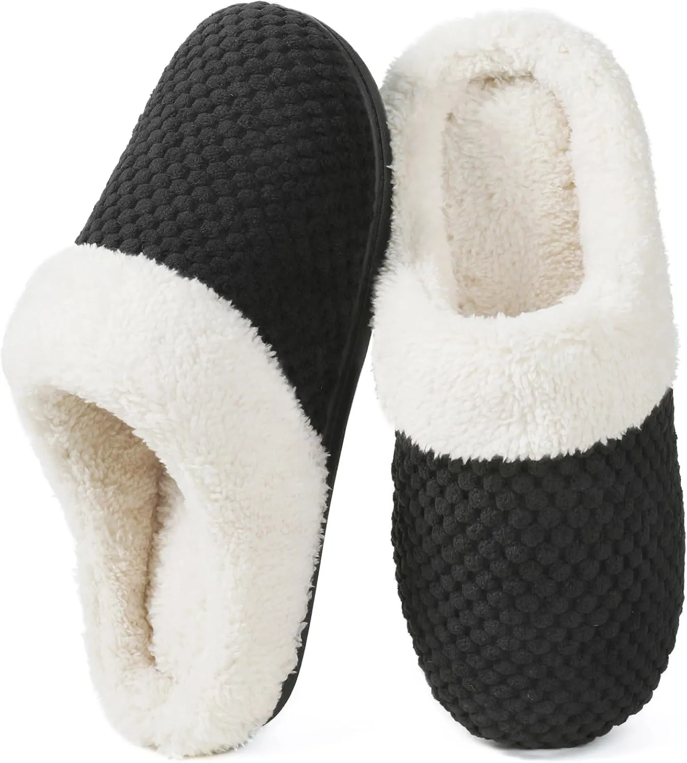 ULTRAIDEAS Women's Lamb-hug Comfy Fleece House Slippers Memory Foam, Slip-on House Shoes Indoor Outdoor