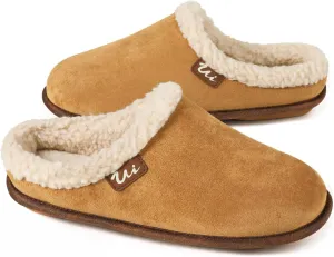 ULTRAIDEAS Women's Warm Memory Foam Slippers, Slip-on Ladies Slippers with Non-Slip Rubber Sole,Suede Fleece Lined Indoor House Shoes