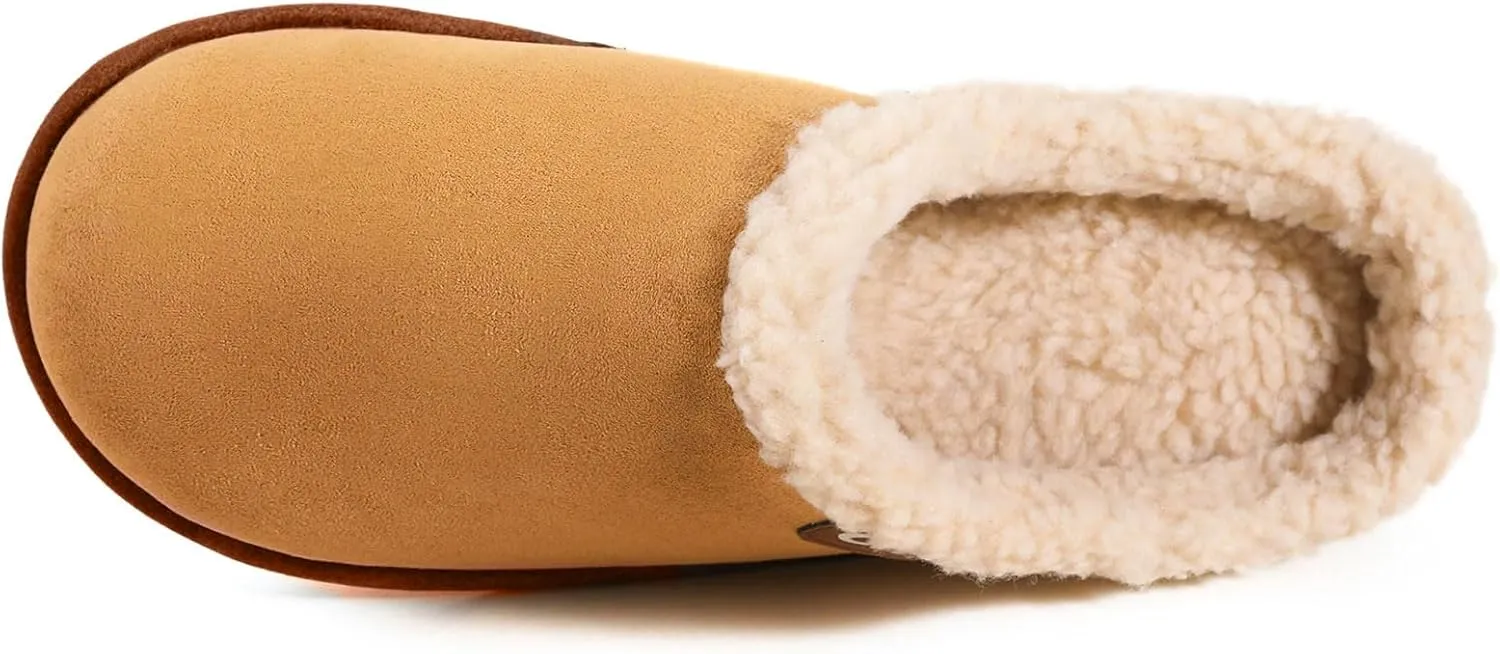 ULTRAIDEAS Women's Warm Memory Foam Slippers, Slip-on Ladies Slippers with Non-Slip Rubber Sole,Suede Fleece Lined Indoor House Shoes