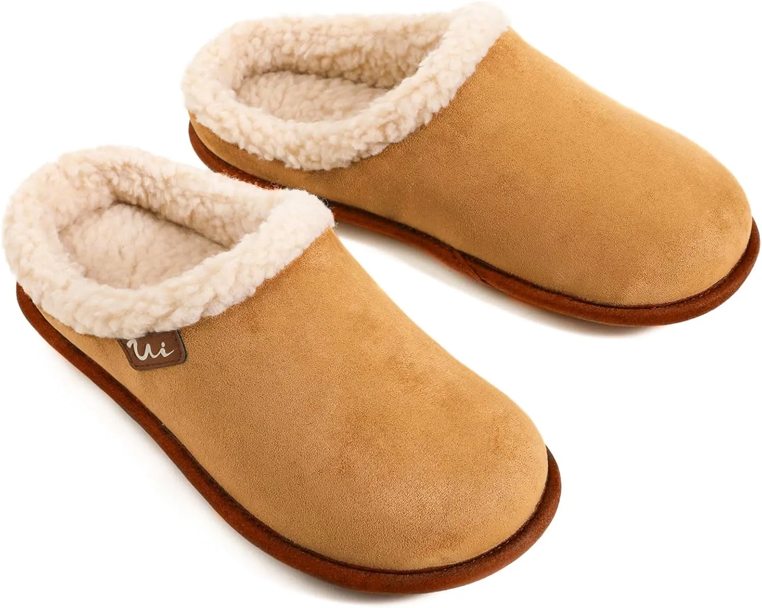 ULTRAIDEAS Women's Warm Memory Foam Slippers, Slip-on Ladies Slippers with Non-Slip Rubber Sole,Suede Fleece Lined Indoor House Shoes