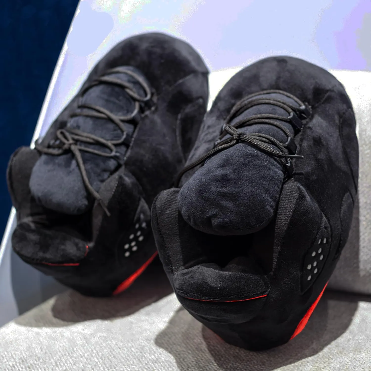 Unisex Cosy Trendy Big Sneaker Slippers Comfy Kicks Non Slip Sole Indoor House Plush Slippers - One Size Fits Most