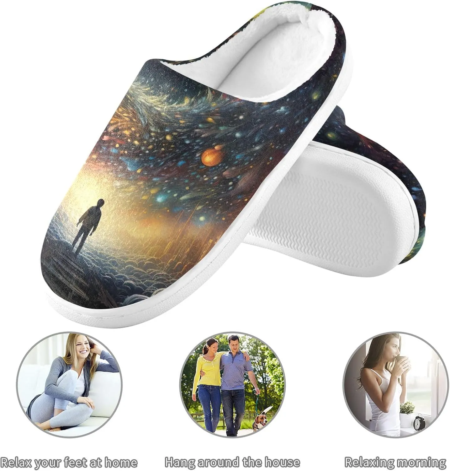 Valentine's Day Red Heart Couple Slippers for Women Men Indoor Slippers Memory Foam Fuzzy Slippers House Shoes for Indoor Outdoor Size 6/7 214a5400